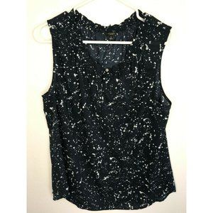 Ann Taylor Speckled Ruffle Pleated Tank Top